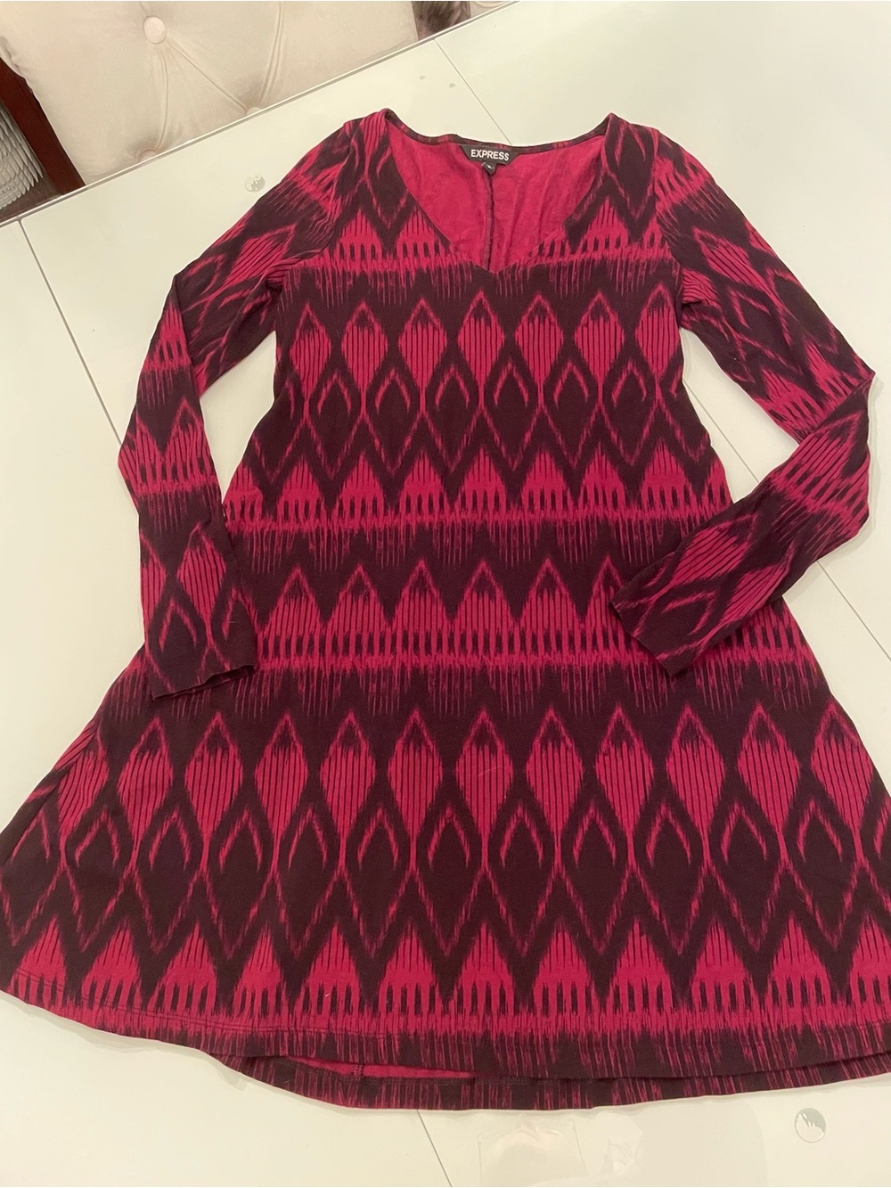 Express Burgundy Top with Black Logo Tag